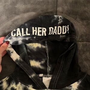 Call Her Daddy Cropped Tie-Dye Sweatshirt
